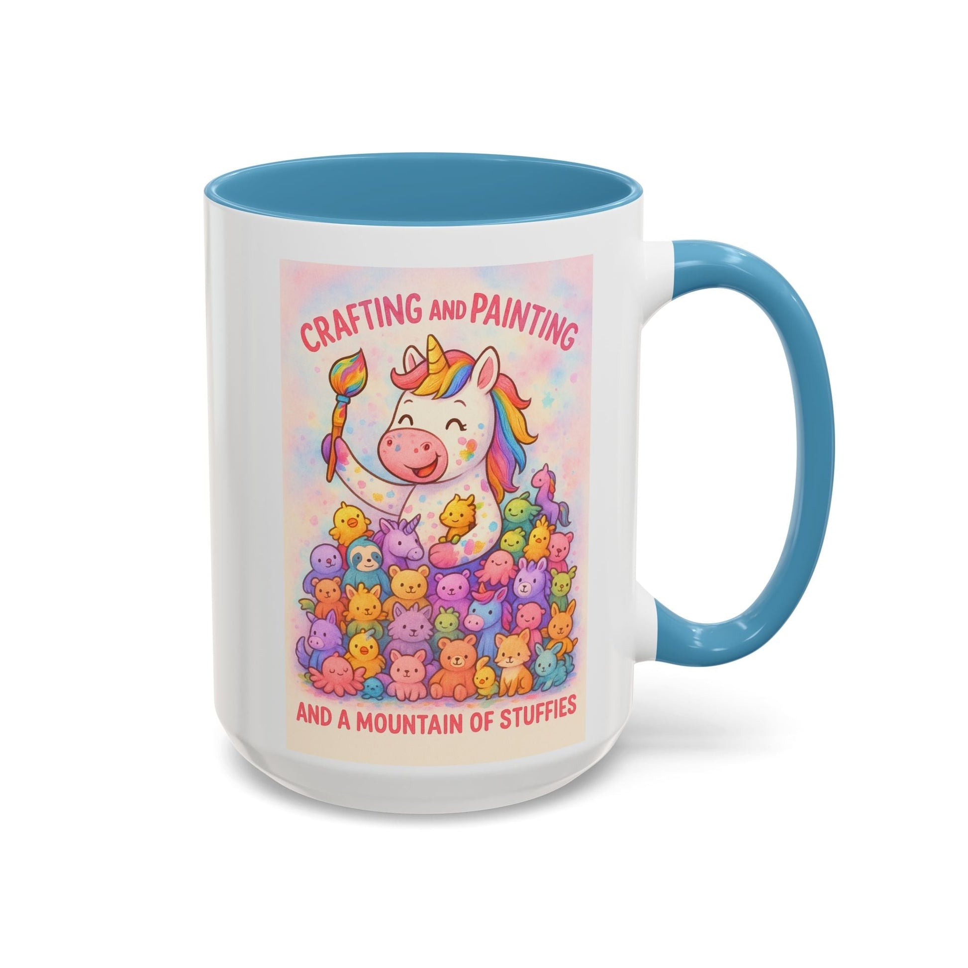Colorful whimsical cat mug with playful design, ideal for creative minds and animal lovers.