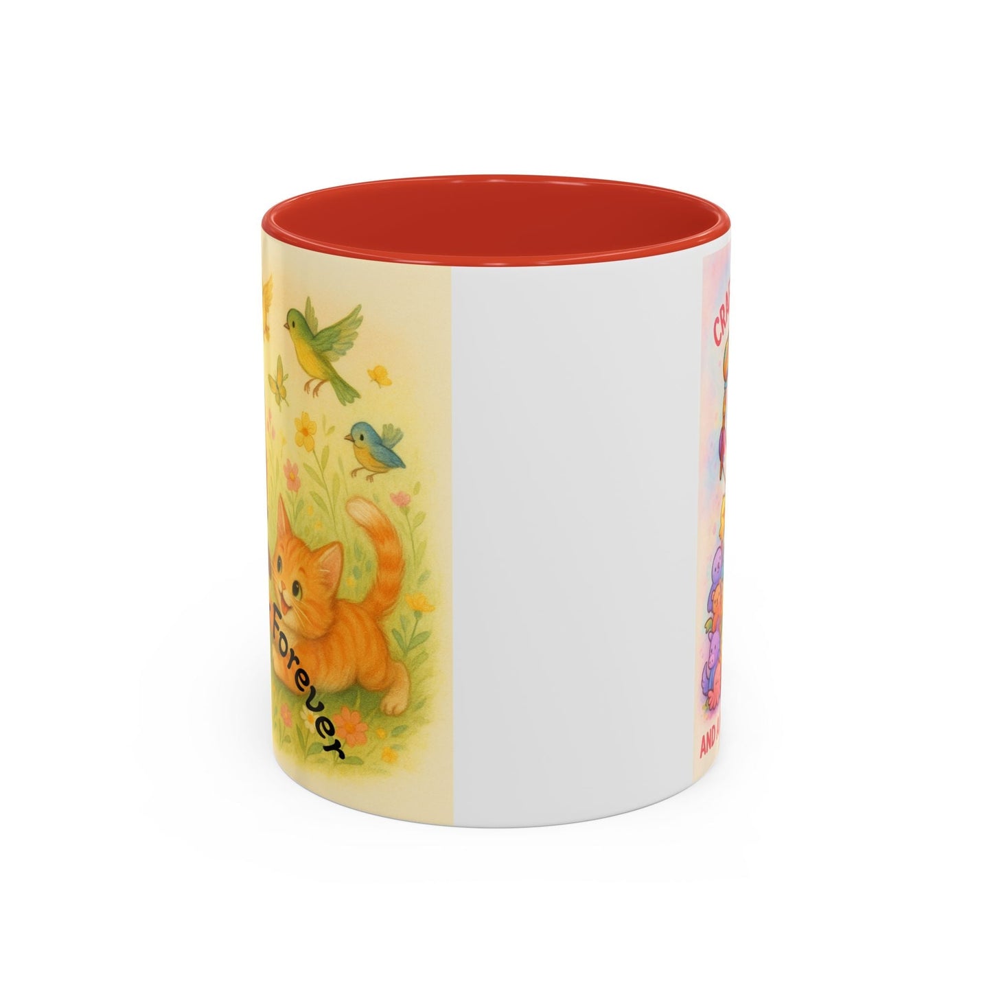 Whimsical Cat Mug with playful cat and unicorn design, 11oz and 15oz sizes, perfect gift for cat lovers and creatives.