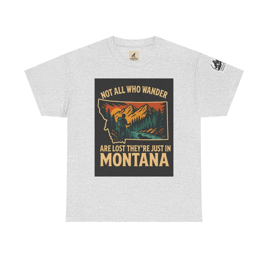 Get Lost in Montana Tee with nature print for adventure seekers.