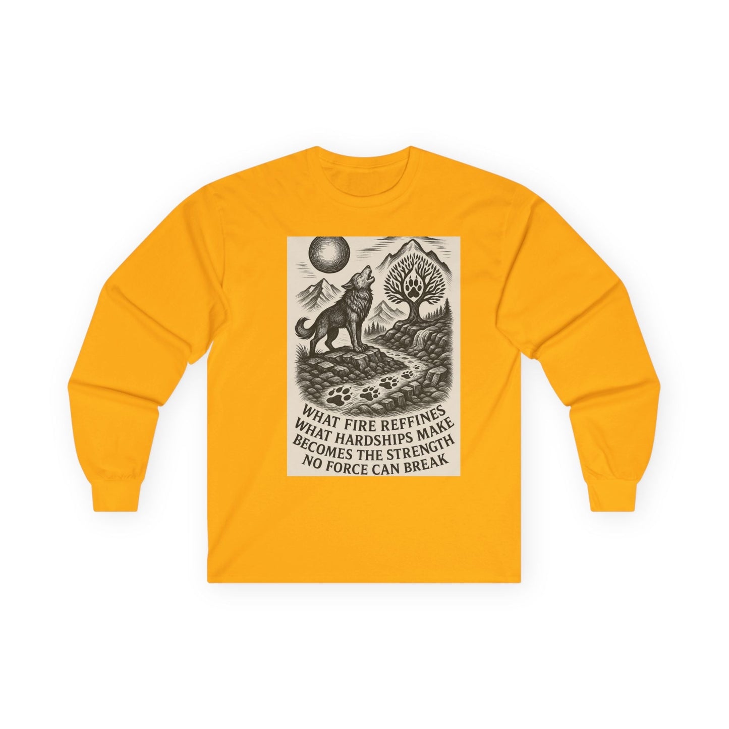 Motivational Long Sleeve Tee – What Fire Refines Spiritual Shirt