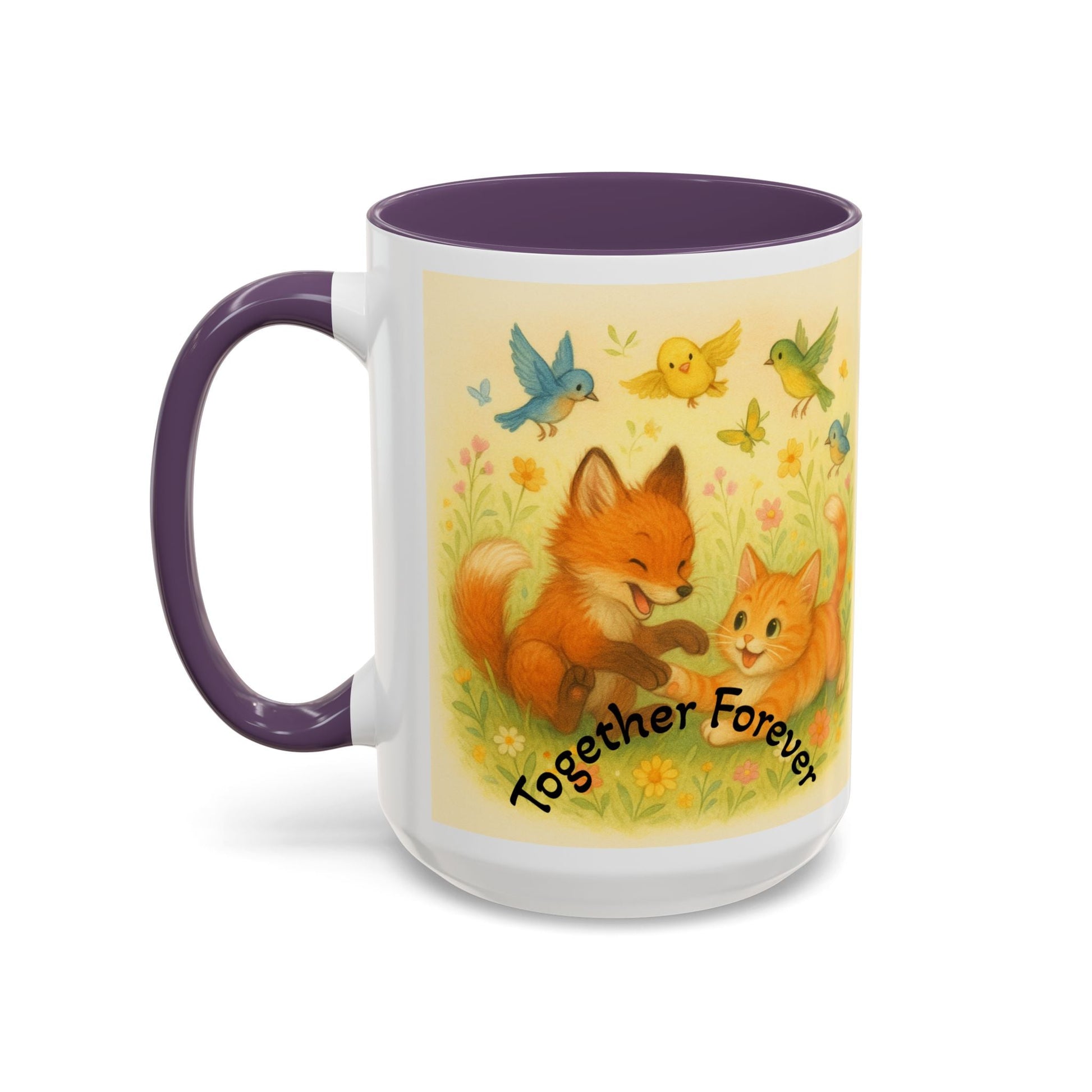 Whimsical Cat Mug with playful cat and unicorn motif, perfect gift for cat lovers and creative minds.