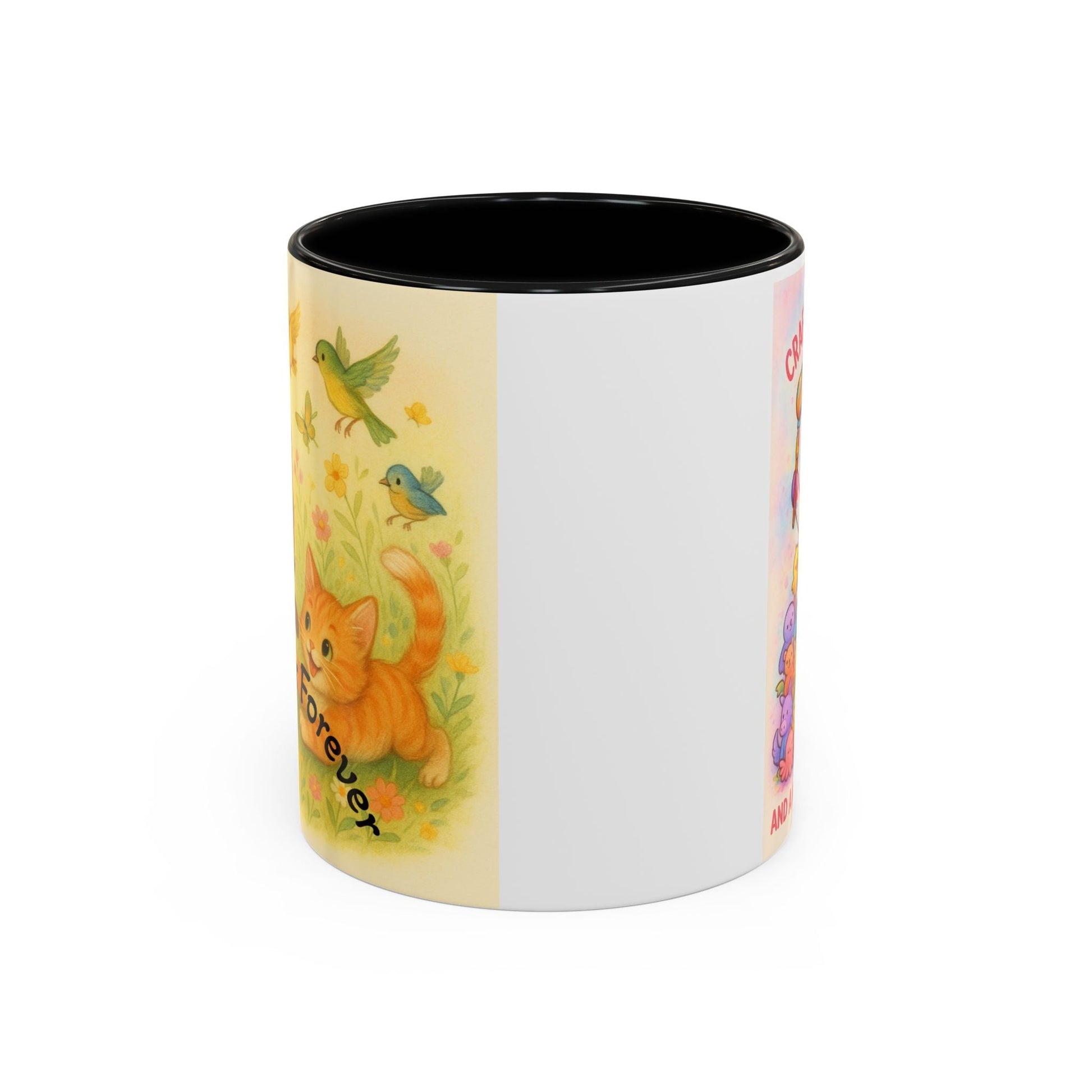 Whimsical Cat Mug with playful cat and unicorn design, perfect for creative minds and animal lovers.