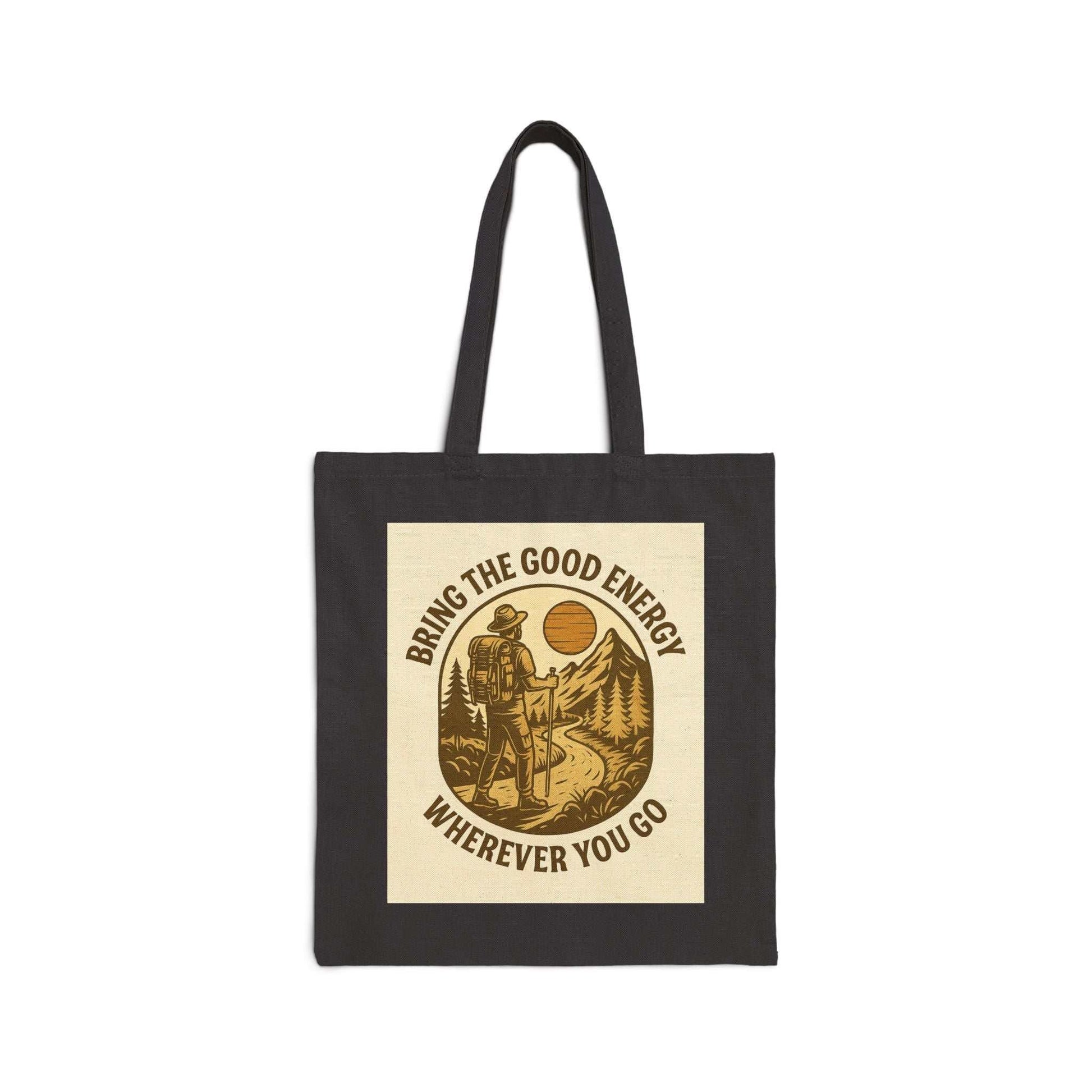 Eco-friendly Adventure Tote Bag with nature design, ideal for explorers and nature lovers, made from durable cotton canvas.
