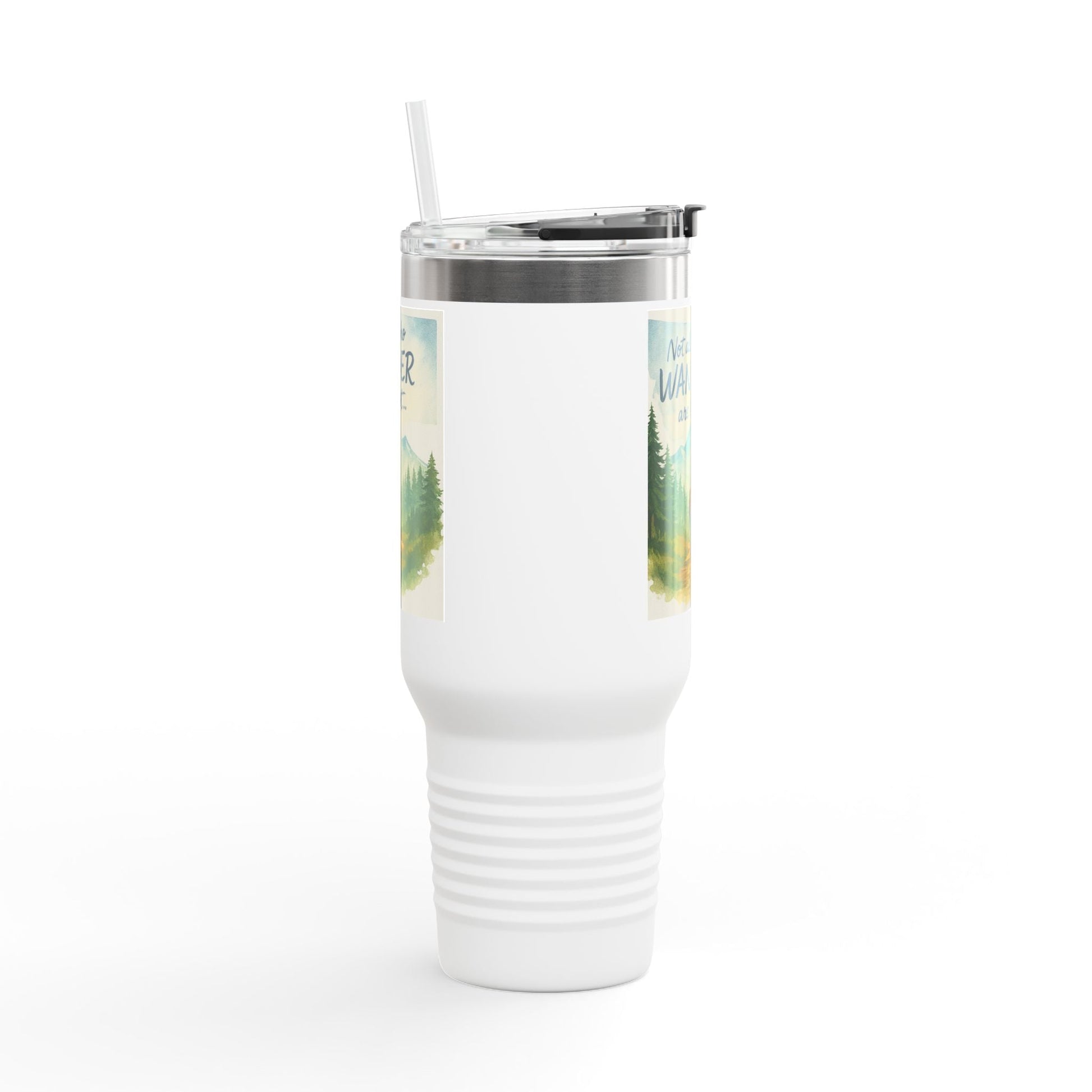 Montana 40oz Adventure Mug with elk-inspired design, stainless steel build, and spill-resistant lid for nature lovers.