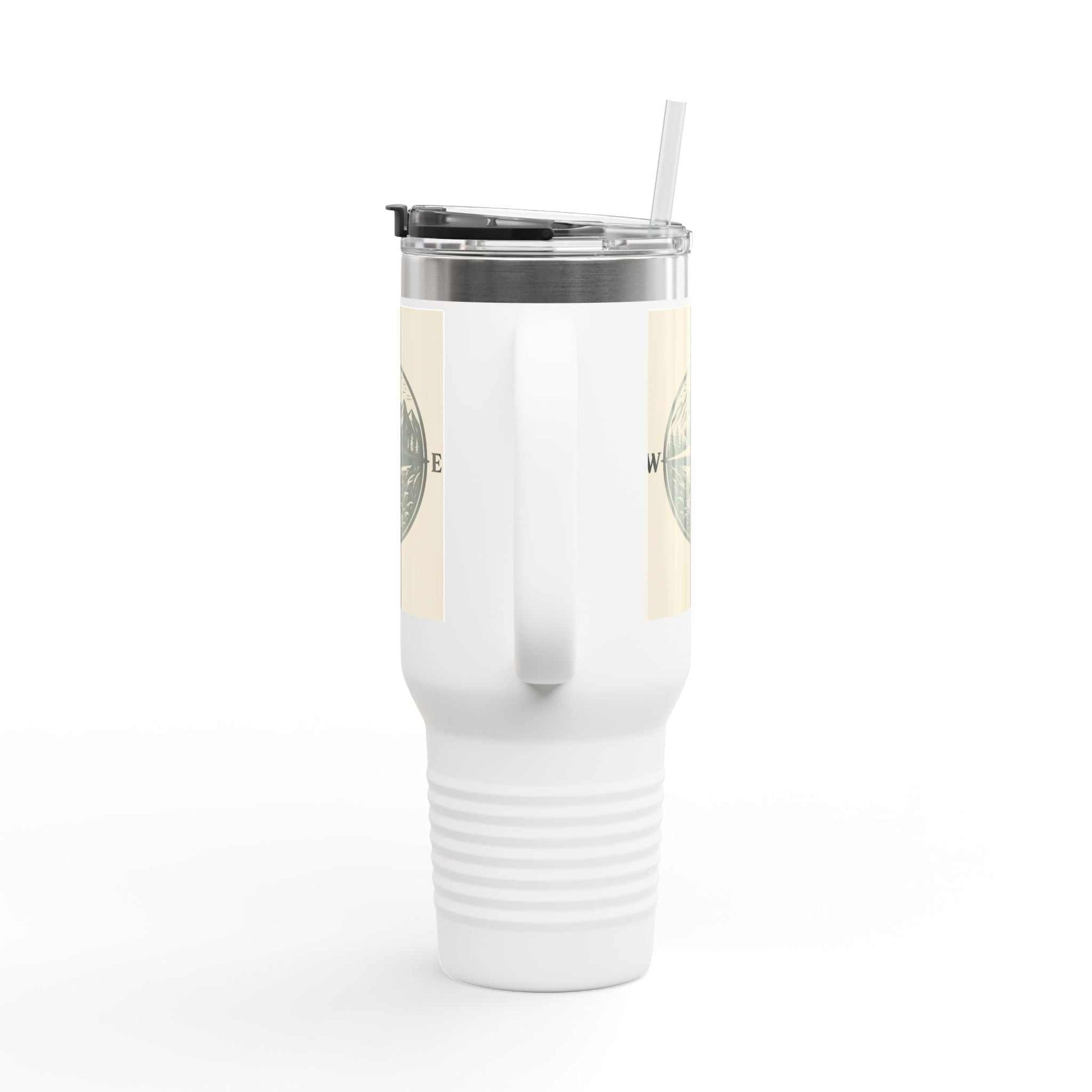 40oz Montana Compass Travel Mug with ergonomic handle and leak-proof lid.