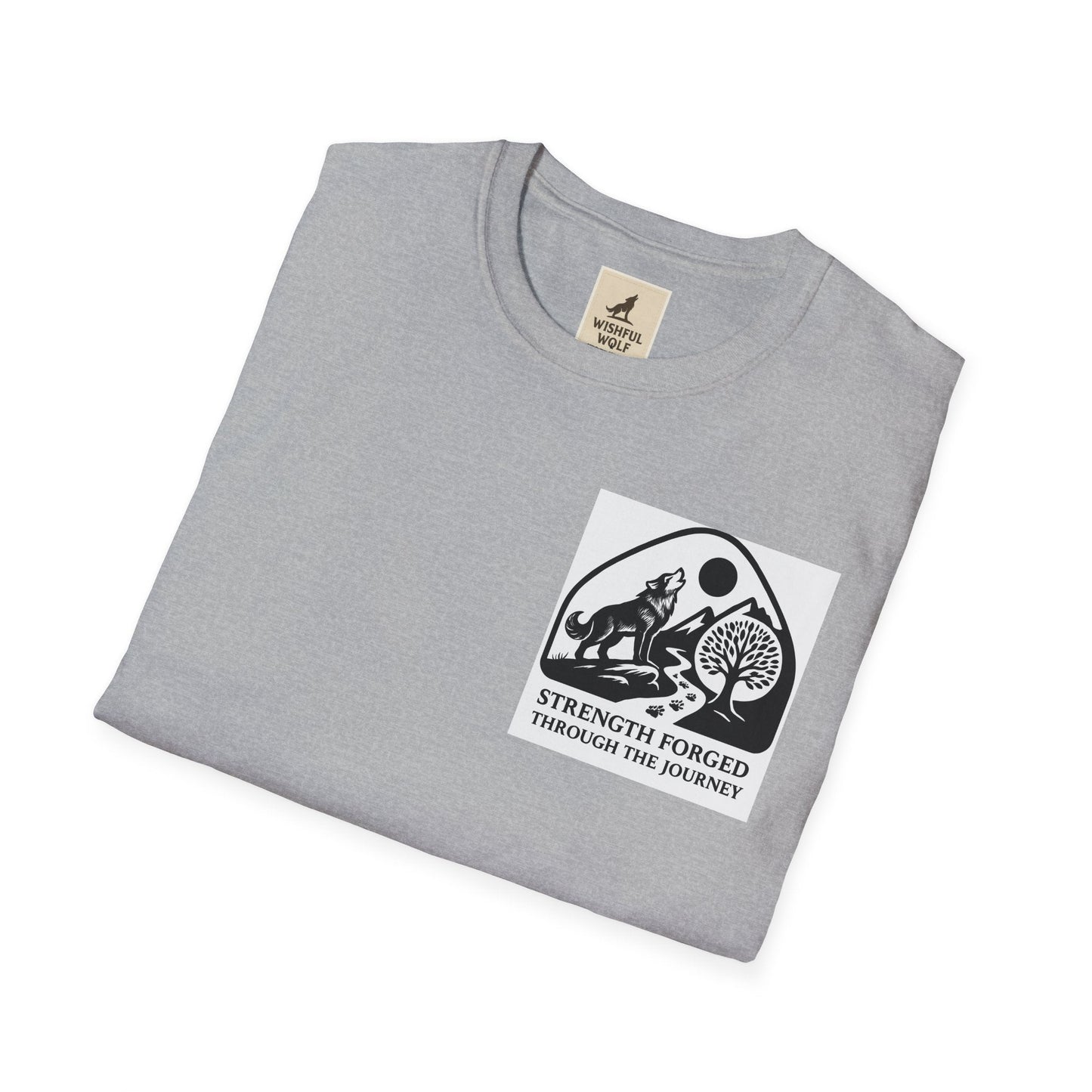 Welding Gift T-Shirt with "Strength Forged" graphic, ideal for metalworkers, welders.