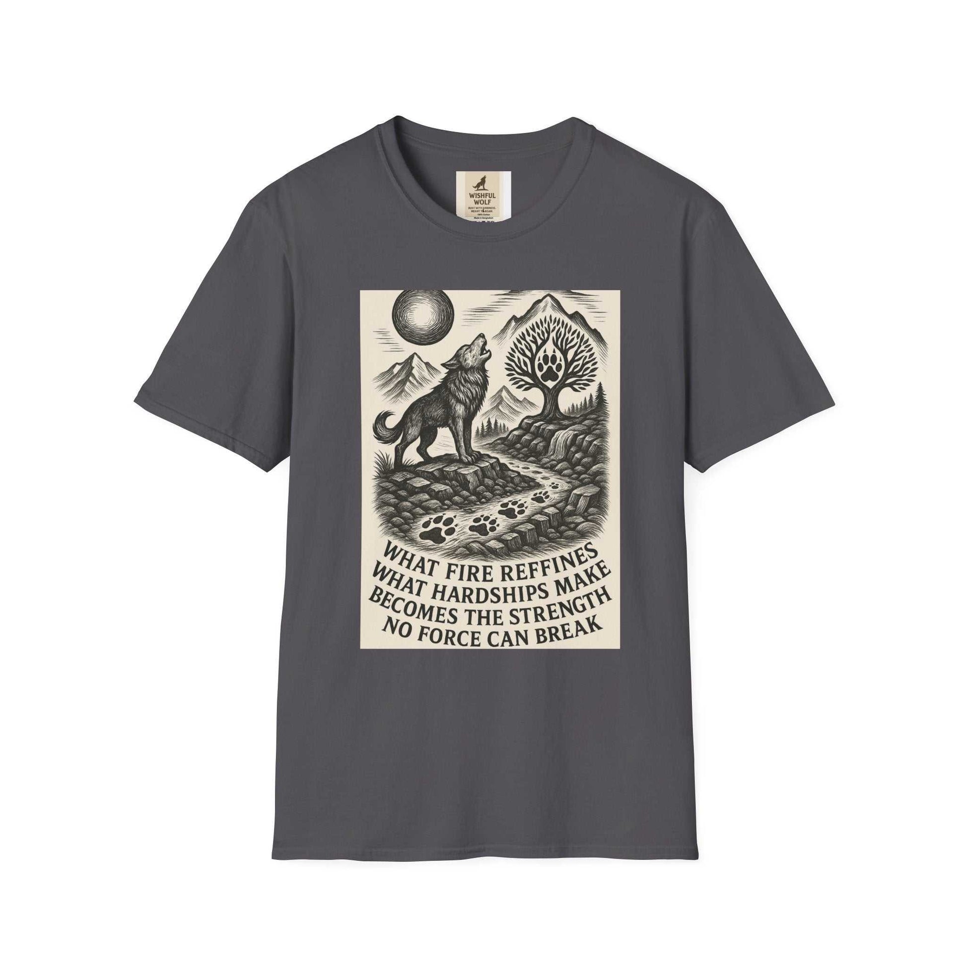 Inspirational Wolf T-Shirt with nature design and kindness message