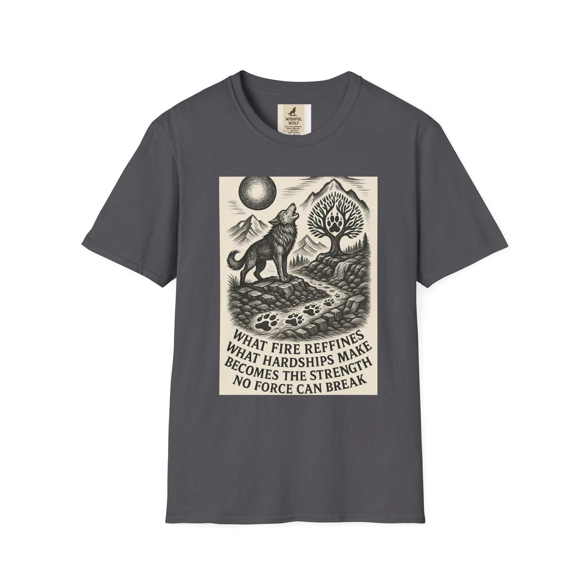 Inspirational Wolf T-Shirt with nature design and kindness message