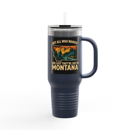 Large Montana Adventure Mug with outdoor design, perfect for travelers and explorers.