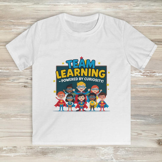 Team Learning Powered by Curiosity – Kids Softstyle Tee